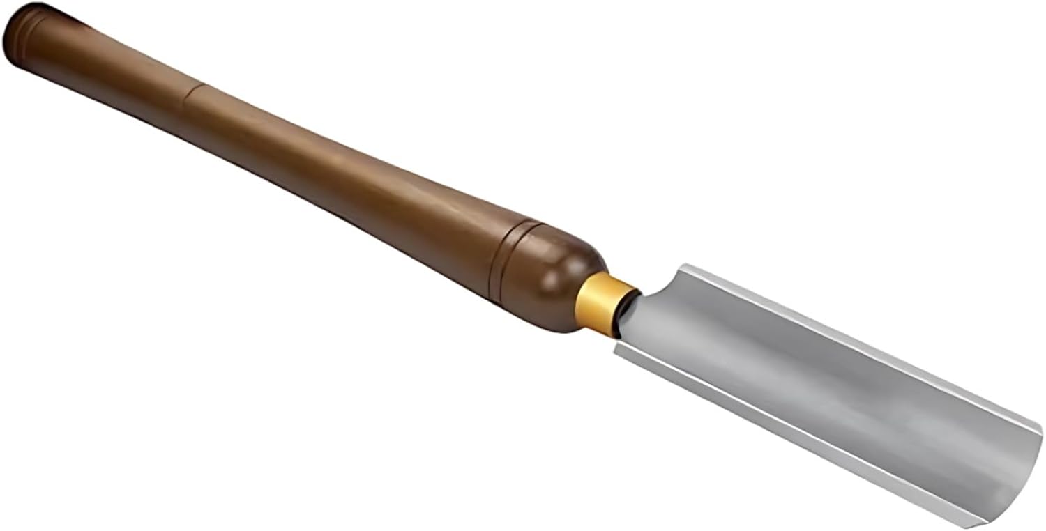 30Mm Hss Wood Lathe Gouge with 18.5 In/47 Cm Handle, Steel Lathe Chisels, Semicircle Blade for Woodturning, Silver