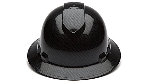 K Pyramex - Hp54117S - Shiny Blk Full Brim Pyramex Safety Ridgeline Full Brim 4 Pt Ratchet Suspension Hard Hat, Shiny Black Graphite Pattern #TOP1