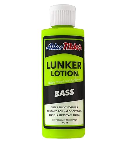 ATLAS MIKE\'S Bass Scent Lunker Lotion for Fishing Baits and Lures, Fishing Attractants for Lunkers, Liquid Bait to Attract Prize Fish, Suitable on Salt and Freshwater, Fish Bait Attractant, 4 Oz