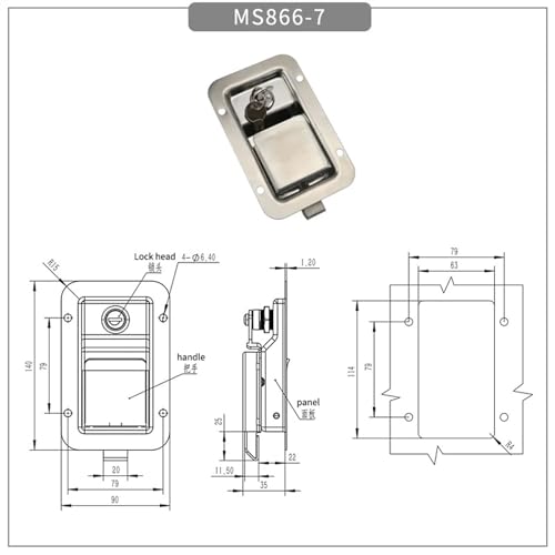 Boîte de distribution en acier inoxydable 304 robuste avec serrure plate d'armoire