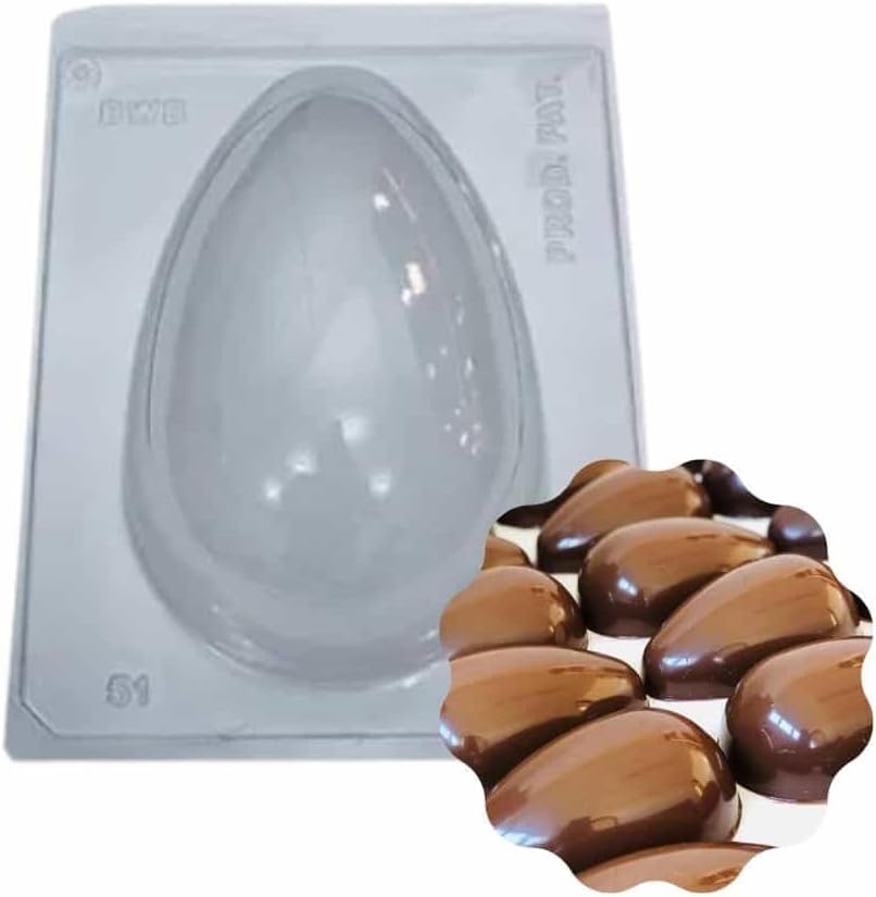 Plain Easter Egg 3-Part Chocolate Mold 500g Shell (BWB)