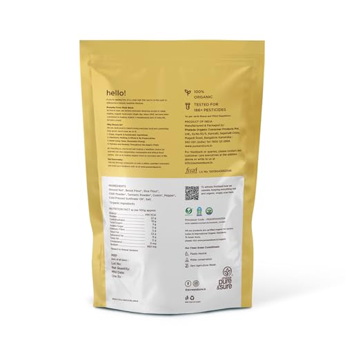 Image of Pure & Sure Organic Masala Peanuts 300gm | Ready to Eat Crunchy Healthy Snacks | Rich in Protein | Perfect for Perfect for Snacking and Cooking | No Preservatives|150gm each (Pack of 2)