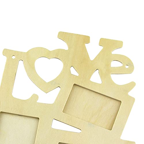 Mufern DIY pared creativa 3 en 1 marco de madera Love Faly marco hueco regalo