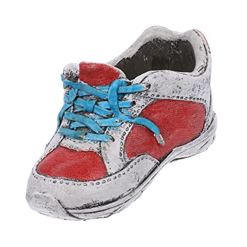 UKCOCO Vaso Da Giardinaggio Imitazione Scarpa Alto in Ceramica Rossa, Fioriera Per Piante Grasse Decorativa Per Interni Ed Esterni, Contenitore Per Piantare Fiori Per Balcone, Scrivania e Casa