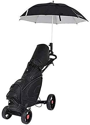llddrz Golf Push Cart 4 Wheels Push Pull Golf Cart Easy Push and Pull Hand Carts with Umbrella Stand and Hand Brake Foldable Trolley – One-Second Close