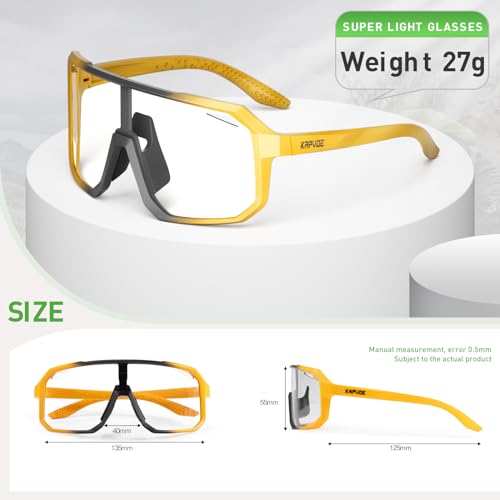 KAPVOE Photochromic Cycling Glasses Sports Sunglasses for Men Women Mountain Bike Sunglasses Clear MTB Bicycle Riding K62 — view 5