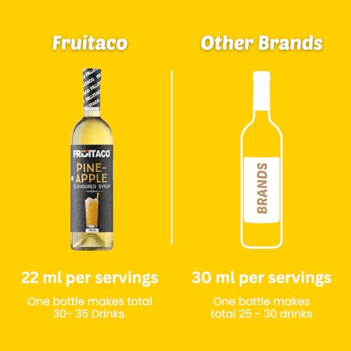 Image of Fruitaco Pine Apple Syrup: Perfect Mixer for Enhancing Mocktails & Cocktails, Drinks, and Mojitos at Parties, Conveniently Packaged in a 750ml Bottle for All Your Mixing Needs | Non-Alcoholic