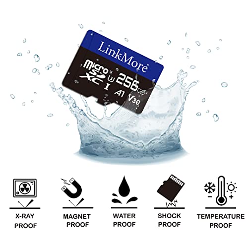 Linkmore 256Gb Micro Sdxc Card, A1, Uhs-I, U3, V30, Class 10 Compatible, Read Speed Up To 100 Mb/S,Write Speed Up To 75 Mb/S, Sd Adapter Included #TOP3