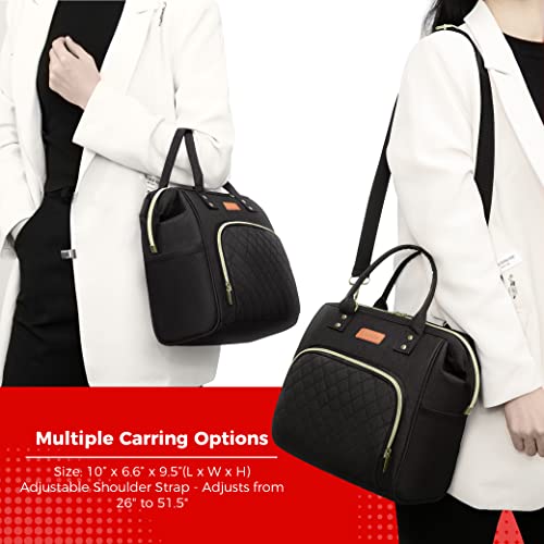 Lunch Bags For Women: Insulated Lunch Box For Women Adults, Lunch Cooler Bag, Leakproof Lunch Tote Bags For Work With Adjustable Strap Reusable Cooler Tote Bag For Picnic,Camping, 8 Ice Packs(Black) #TOP5