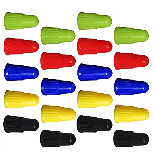 Lotatheta 4 PC x 5 Colors Valve Cap Dust Covers for MTB Presta Bike Bicycle Road Racing Coloured Plastic (Total 20 pcs)