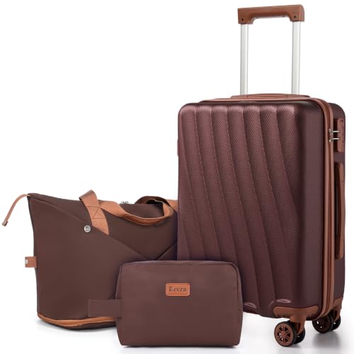 Image of Eeeza Carry on Luggage Sets 3 Piece Suitcases(Burgundy 20 inch /DB /TB)