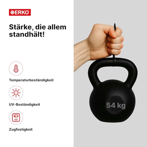 ERKO Kabelbinder Schwarz 360 x 7,6 mm 100 Stück UV-Beständig 54kg Zugfestigkeit für Kabelmanagement Ultra Stark, Groß, Temperaturbeständig, chemische resistenz, Langlebig