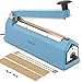 HeiGuno - Machine thermosoudeuse, thermoscelleuse, scellage à impulsions, à chaud pour sachets plastiques d’une longueur < 20 cm (bleu, 200 mm)