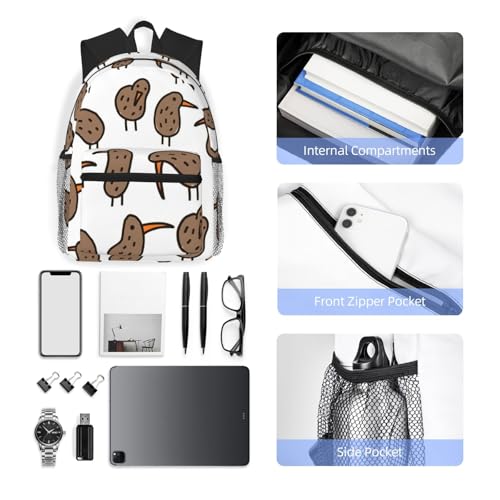 Sac à dos imperméable kiwi oiseau protégeant vos affaires de cours - 5