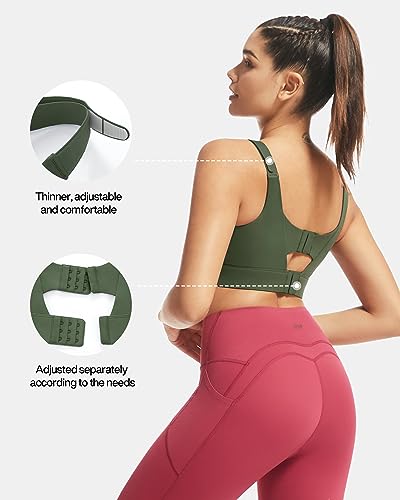 Image of Adjustable High Impact Sports Bras for Women Zip Front Full Coverage and Lift Padded Compression Tops