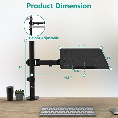 Wali Laptop Tray Desk Mount For 1 Laptop Notebook Up To 17 Inch, Fully Adjustable, 22 Lbs Capacity With Vented Cooling Platform Stand (M00Lp) #TOP5