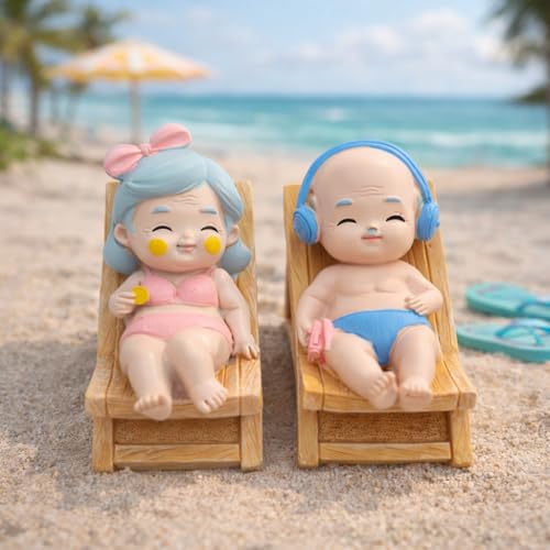 Image of CraftVatika Resin Old Couple Showpiece for Home Decor | Elderly Husband Wife Figurine for Parents & Grandparents | Decorative Tabletop Statue Birthday Valentine's Day Gift