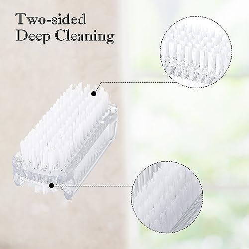 Foto von G2PLUS Doppelseitige Nagelbürste Handbürste Schonende und effektive Badebürste 2 Stück Nail Brush,2 Transparent Finger Bürste