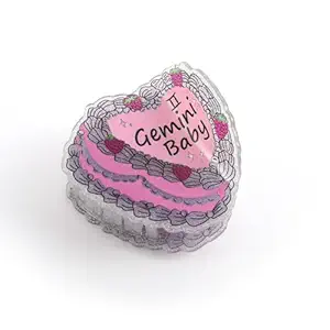 Gemini Baby Hair Claw, Personalized Acetate Hair Clip, 7cm/2.75in, Pink and White