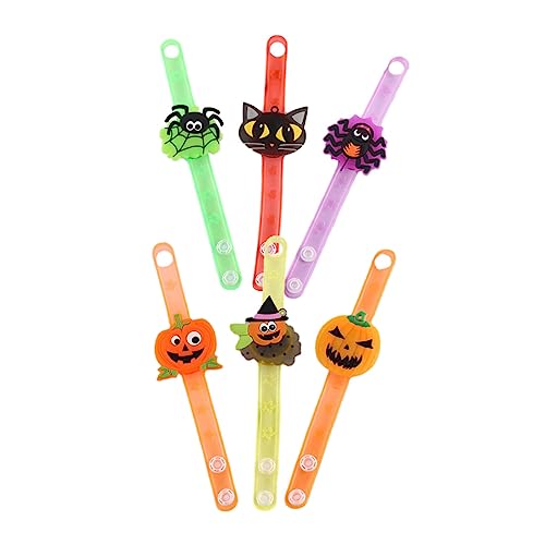 Warmhm 6 Pezzi Braccialetti Luminosi Halloween per Decorazioni Festive Design Creativo e Realizzati Resistente e Flessibile Atmosfera