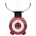 Salter 139 RDDRA Orb báscula de cocina, Balanza mecánica precisa de pesaje de alimentos, fácil de usar, recipiente desmontable, capacidad de 3 kg, medidas en kg y libras, sin baterías necesarias, roja