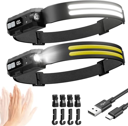 LED Headlamp Rechargeable with Red Light 2 Pack