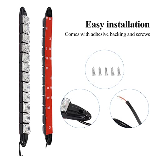 Feifeier 2Pc Car 12 Led Drl Daytime Running Light Driving Daylight Fog Light #TOP6