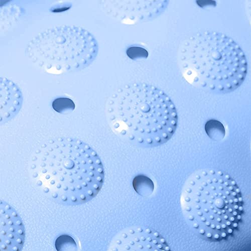 Image of TurtleGrip Anti-Skid Shower Mat, 88x58 cm Accu-Pebble (Blue), Anti-Slip Extra Large Bathtub Mat with Suction Cups, Machine Washable Bathroom Mats with Drain Holes