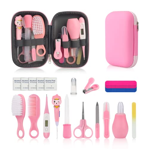 Baby Nail Trimmer Electric,Baby Nail Clippers, 6 in 1 Baby Nail File,Nail File Baby Grooming Kit Manicure Set for Toddler or Adults (Pink 18 in 1)