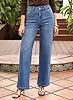 Sidefeel Womens Wide Leg Jeans High Waisted Stretchy Straight Leg Jeans Trendy Loose Fit Denim Pants Light Blue Size 8 #3