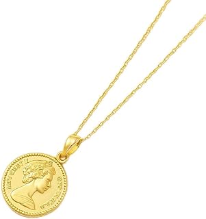 عقد دائري انيق مطلي بالذهب، سلسلة رقيقة، تصميم بسيط