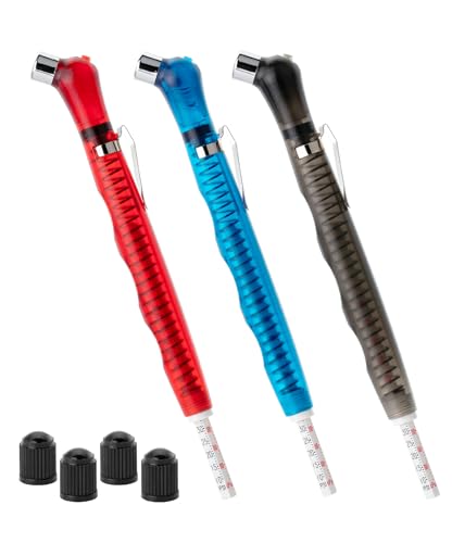 Image of UNCO Pencil Tire Gauge - 3 Pack, 10-75 PSI, Car & Bike Tire Pressure Gauge