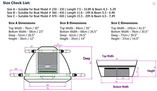 Deluxe Bow Bag With Sunlitec Fabric And Reflective Edges For Inflatable Boats (Sizeb - For 11.8'-12.5' Boats) #TOP2