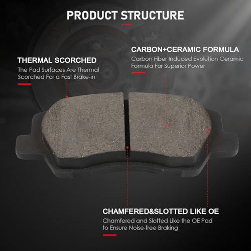 Image of cciyu D1659 Rear Ceramic Disc Brake Pads Kit For Cadillac ATS 2013-2018,For Cadillac CTS 2014-2019