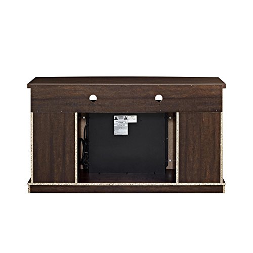 Ameriwood Home Barrow Creek Fireplace Console With Glass Doors For Tvs Up To 60", Espresso #TOP2