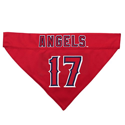 Image of MLBPA Reversible Dog Bandana - SHOHEI OHTANI #17 Pet Bandana - MLB Los Angeles Angels Home & Away Bandanna, Small /Medium