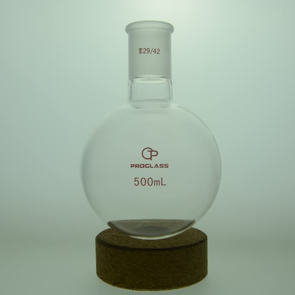 Glass Single Neck Round Bottom Boiling Flask 500mL with 29/42 Joint