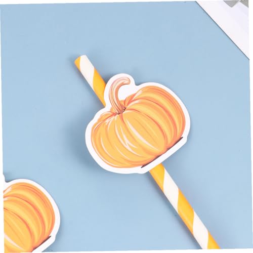 40 pitillos de papel naranja para fiesta de Halloween miniatura 4