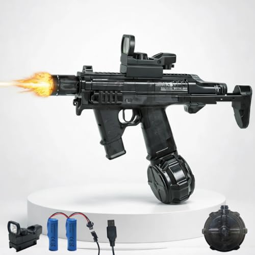 VikriDA MK3 Rechargeable Electric Water Gun with LED Lights | Free Extra Battery|25–32 ft Long Range Water Blaster for Kids & Adults