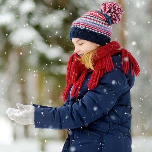 Image of ONESING 16 Pairs Kid Gloves Knitted Children Gloves Bulk for Boys Girls - Stylish and Snug Winter Accessories