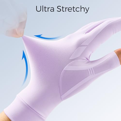 Image of FREETOO All-Around Compression Arthritis Gloves for Women for Pain, Carpal Tunnel Relief Gloves for Men, Hand Compression Gloves for Crocheting, Rheumatoid Arthritis. Purple XL