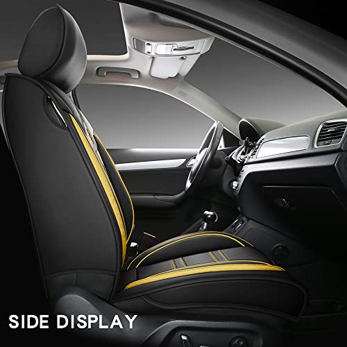 Ddply04 Seat Covers 5-Seater Full Set Suitable For Most Cars,Suv, Pickup Ttrucks, Airbags Compatiblecar Seat Cushion Protectors (Black-Yellow) #TOP3