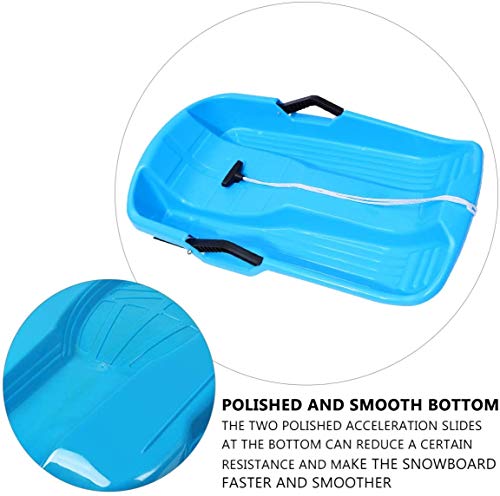 Snow Sled Two-Rider Downhill Outdoor,Snow Saucer Sled Plastic Kids Adults Snow Sled Toboggan Sand Slider with Two Handle Grass Sand Sled for Winter Beach - Thumbnail 5