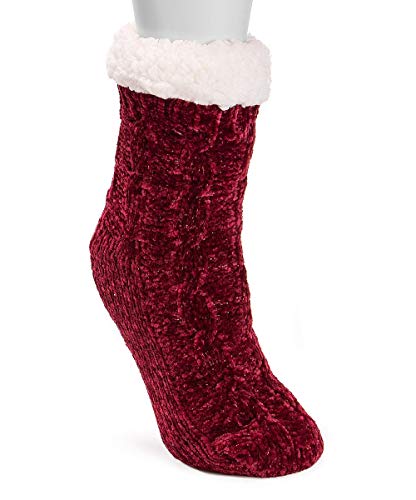 Muk Luks Cabin Socks Burgandy OSFM