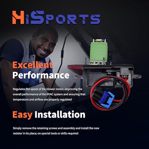 Image of HiSport 973-407 Front HVAC Fan Blower Motor Resistor with Harness Compatible with Chevy GMC Express Savana 1500 C4500 C5500 C6500 C7500 Kodiak Topkick Replacement for 89018770 1580560 22941007