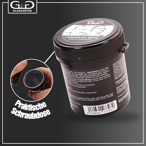 GlasGarten Snail Dinner | 54g – Premium Schneckenfutter, Hauptfutter für Süßwasser-Schnecken, aus 100% natürlichen Zutaten gepresst, schonend getrocknet