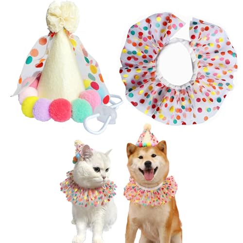 Traje de cumpleaños para gato, disfraz de princesa para perro, ropa de gato, accesorios de corona de encaje, sombrero de fiesta, bonito gorro de encaje para perro, bufanda y sombrero de cumpleaños,