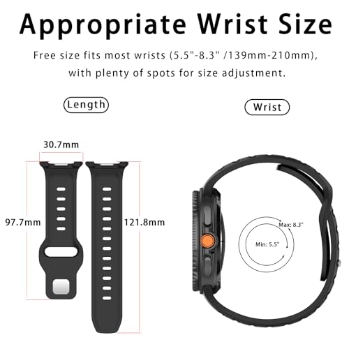 Eiavike Silicone Sport Band For Samsung Galaxy Watch 8 40mm 44mm/Galaxy Watch 8 Classic 46mm, Adjustable Replacement Soft Waterproof Strap for Men Women (Lavender) - image 6