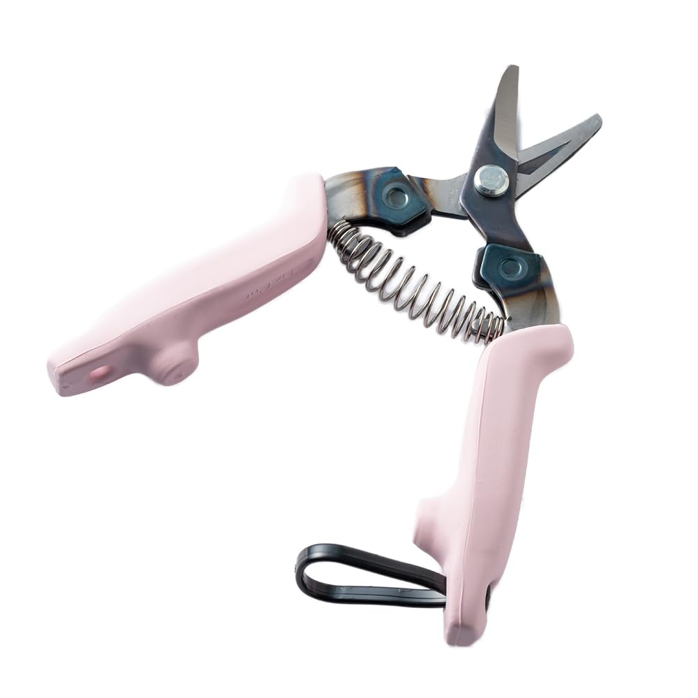 Dr. Cut Shears Gardening Secateurs with Single Hand Light Weight & Ergonomic Silicone Grips Japanese SAIKA Sakurairo Cherry Blossom Colour