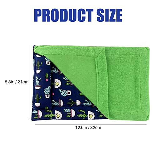Image of Bearded Dragon Bed with Pillow Lizard Sleeping Bag Blanket Soft Warm Hideout Terrariums Accessories for Reptile Lizard Bearded Dragon (Blue)